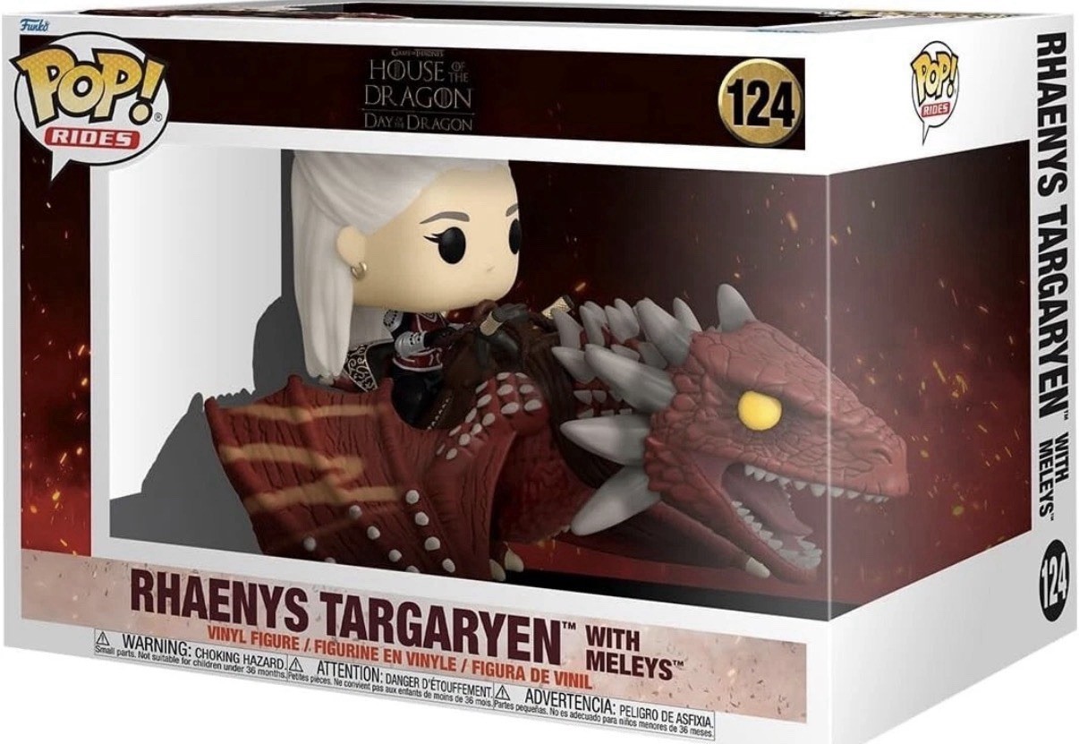 House of the Dragon Rhaenys Targaryen + Meleys Pop Rides 124 Game of Thrones NEW