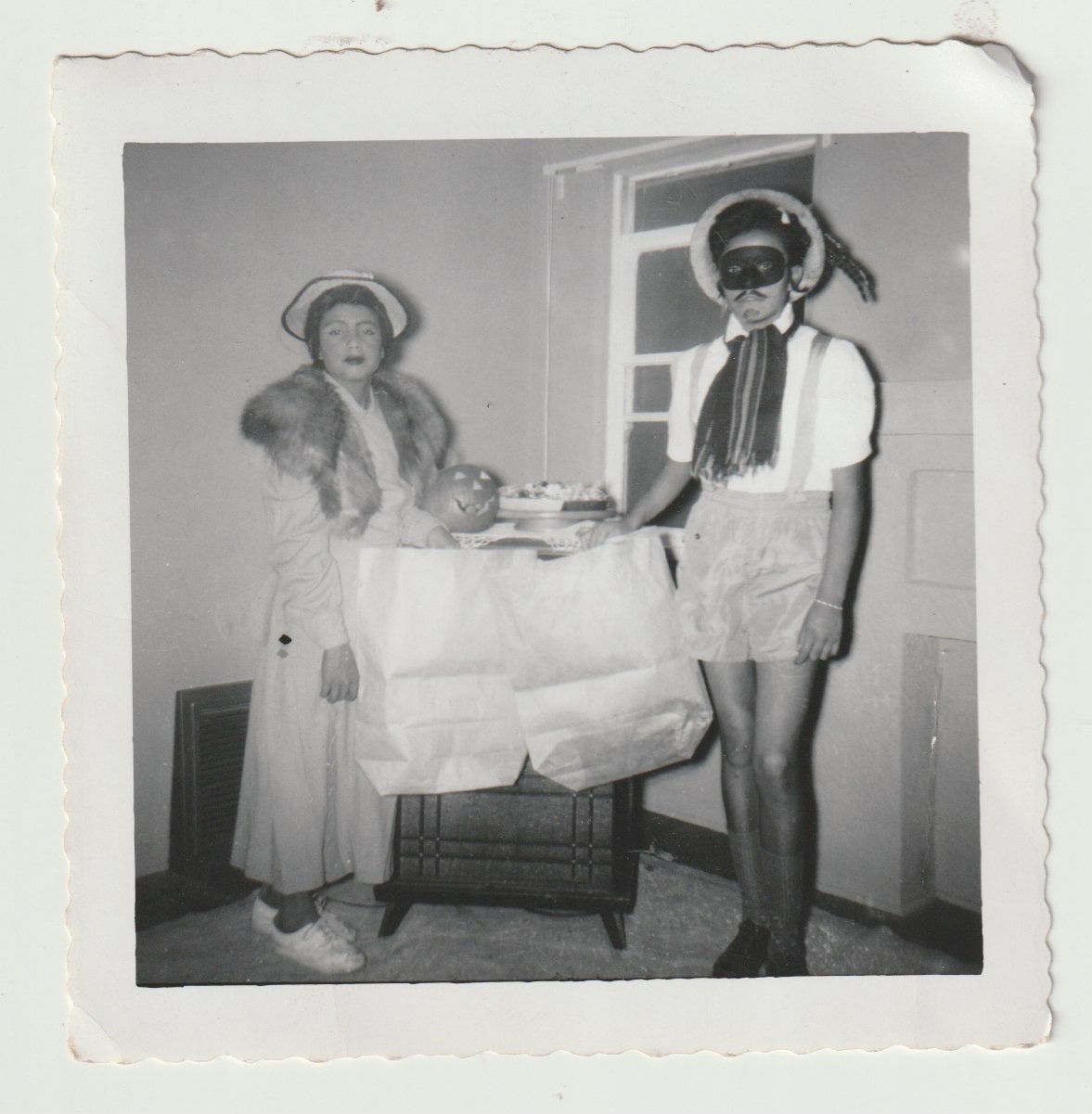 VINTAGE SNAPSHOT:  ADULTS IN HALLOWEEN COSTUMES