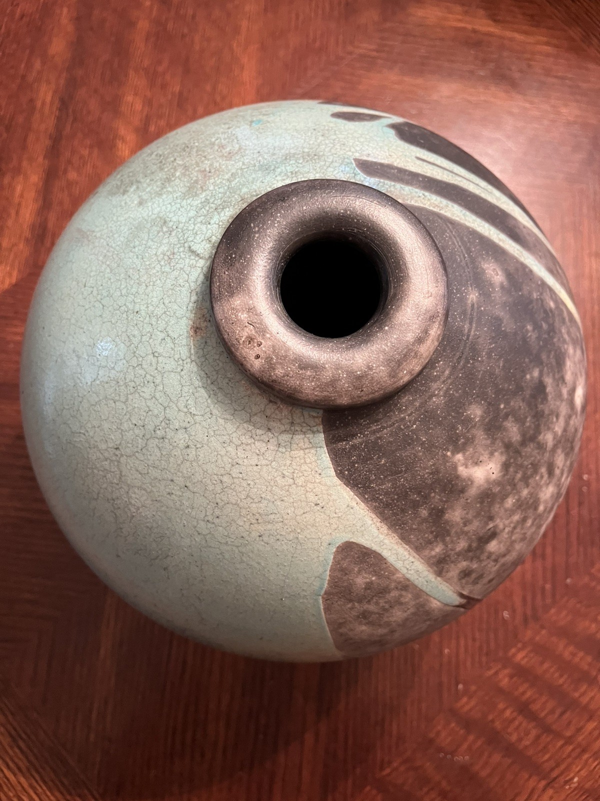 Raku vase, signed, Andrew Berends, circa 1992 