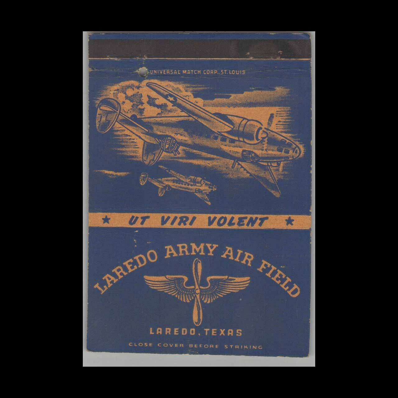 Matchbook Cover Post Card Laredo Army Air Field Laredo TX