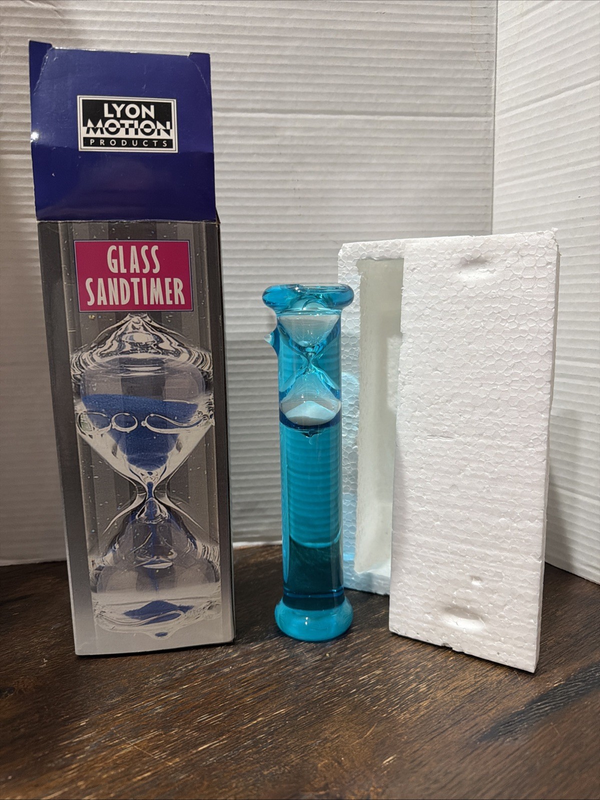 Vintage Blue Liquid Glass Hourglass Sand Timer 8.5” Decorative Desk Decor
