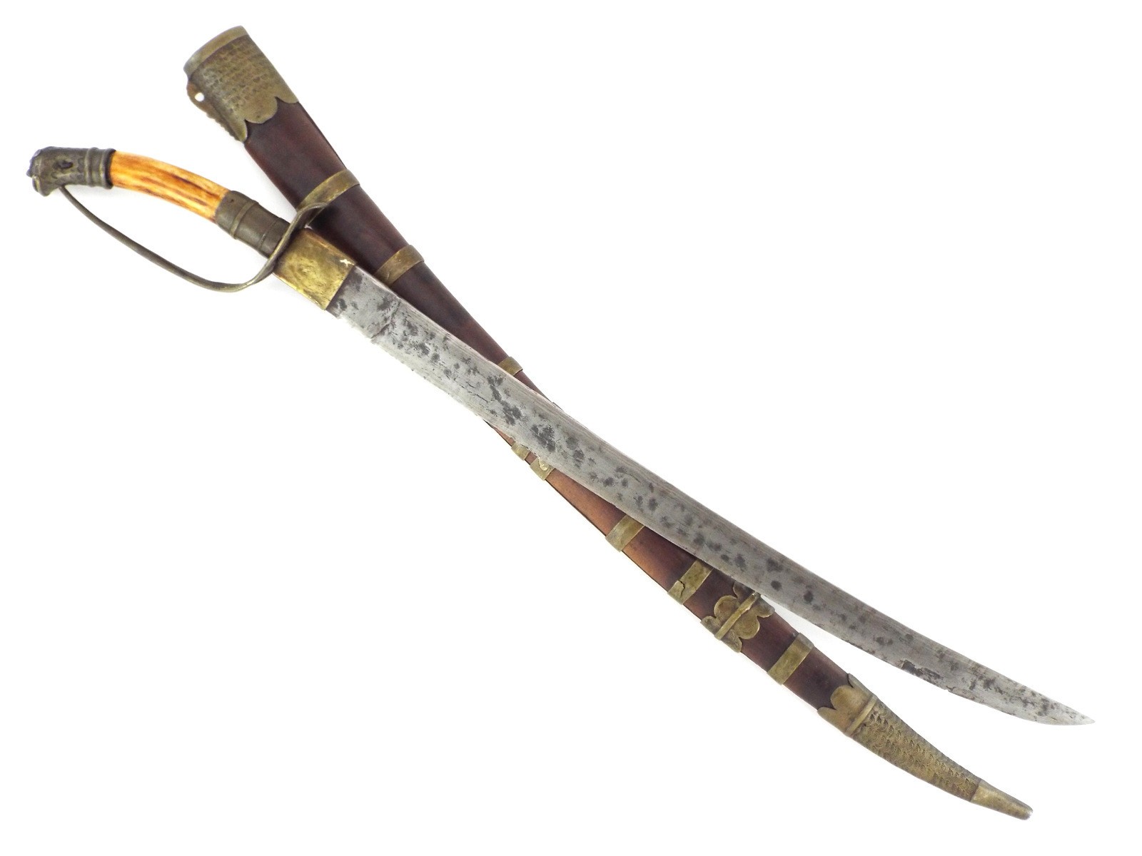 19th century Vietnamese sword damascus blade
