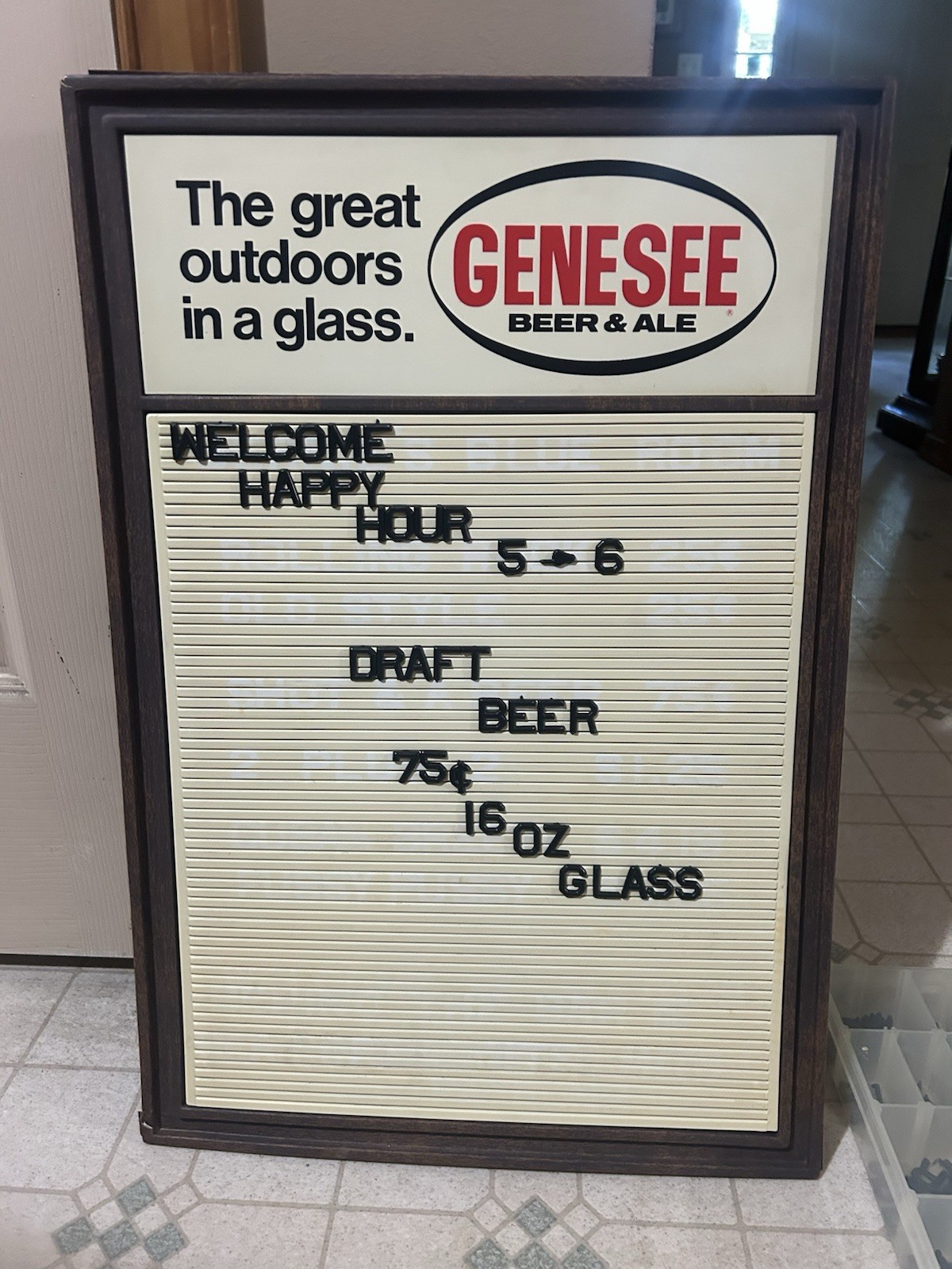 VINTAGE BEER SIGN GENESEE MESSAGE BOARD SIGN WITH LETTERS NUMBERS 1970-80S?