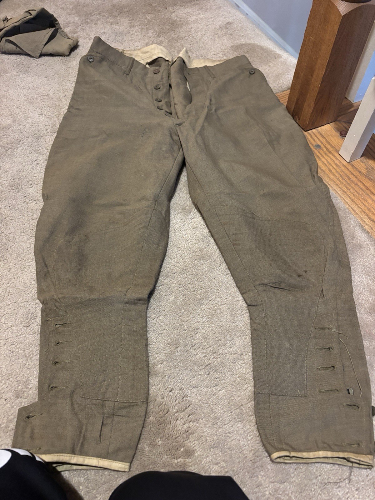 Vintage WWI US Army Wool Service Tunic Khaki PANTS 78TH LIGHTNING DIVISION