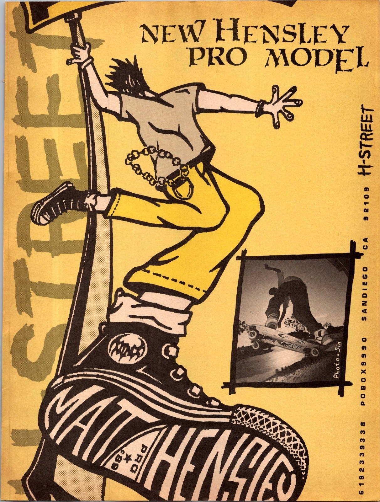 1989  H-Street Skate Deck PRINT AD • Matt Hensley  Skateboard 1980s KA.21