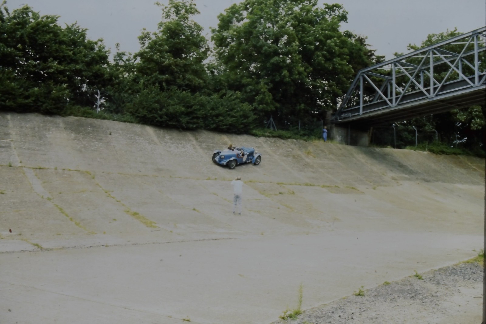 c1960\'s Kodachrome 35mm Slide, MG Sports Car on Brooklands Banking Track British