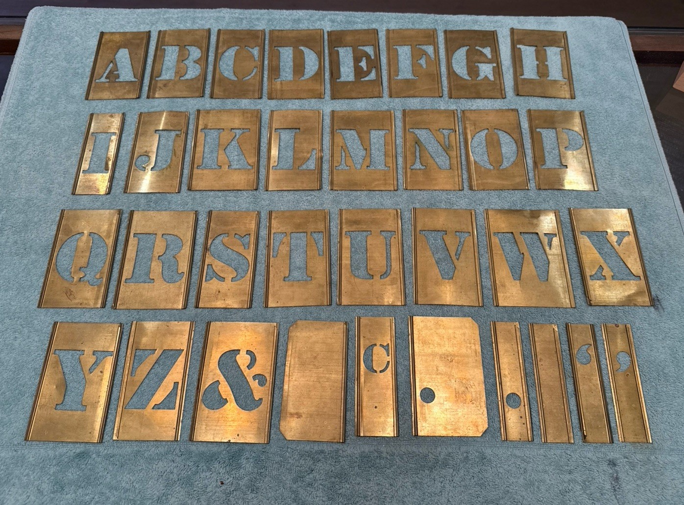 VTG Reese Interlocking Solid Brass Stencil Set 34 Pc 2\