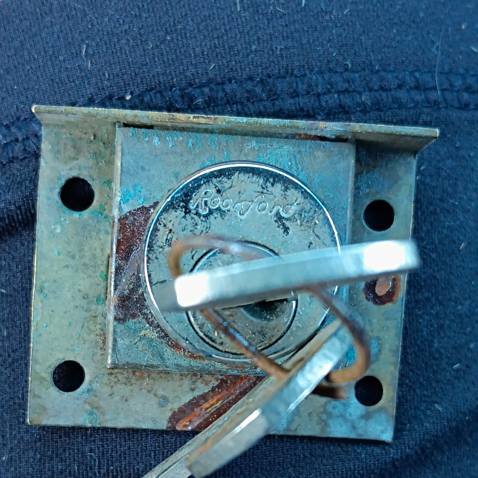 Vintage Rockford Metal Cabinet Lock with Key Replacement Part