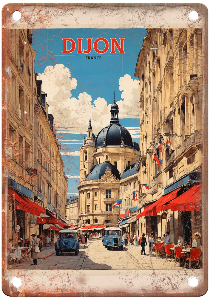 Vintage Dijon France Retro Look Travel Poster Metal Sign T2984