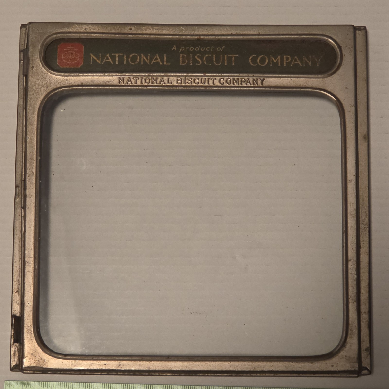 Antique National Biscuit Co Country Store Countertop Glass Display Box Lid Cover
