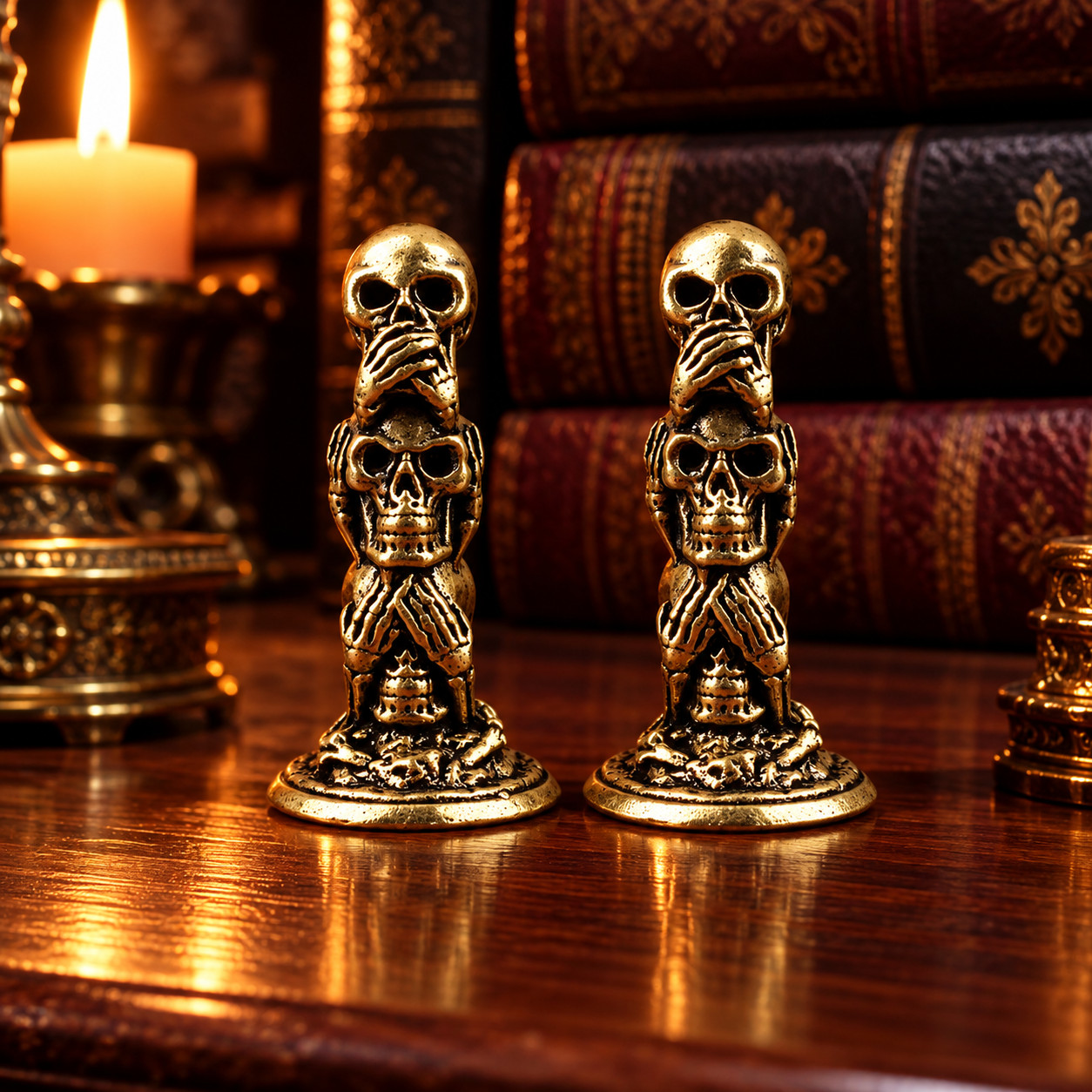 Brass Skeleton Monster Death Ghost Ornament Halloween CUTE GIFT Spooky DECOR Boo