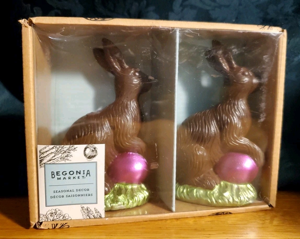 Begonia Market Spring 2pk Chocolate Easter Bunny Rabbits 🐇 5\