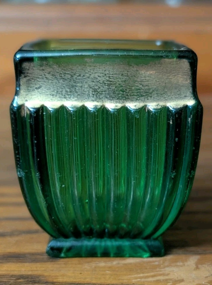 Antique EAPG New York No. 15061 U.S. Glass Co. Emerald Green Gold Toothpick 1899
