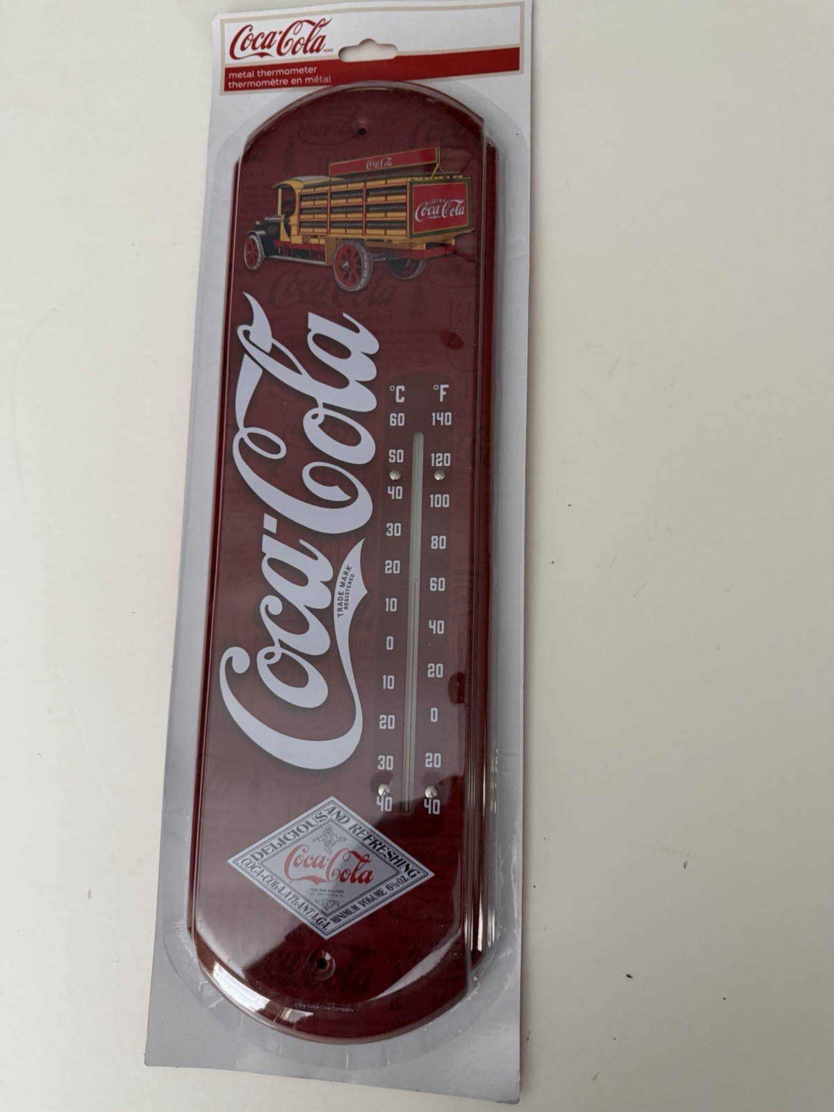 Coca Cola Metal Replica Thermometer - Delicious And Refreshing 