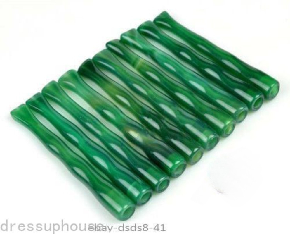 10pcs Handmade Green Agate Stone Cigarette Holders Wholesale
