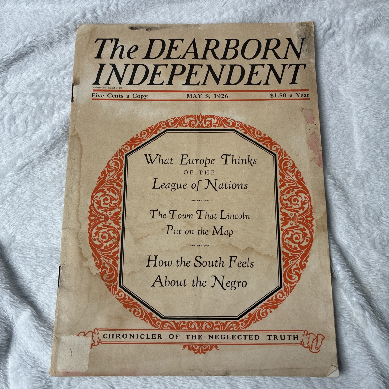 1926 Dearborn Independent Newspaper May 8 Henry Ford Original Complete 32 Pages