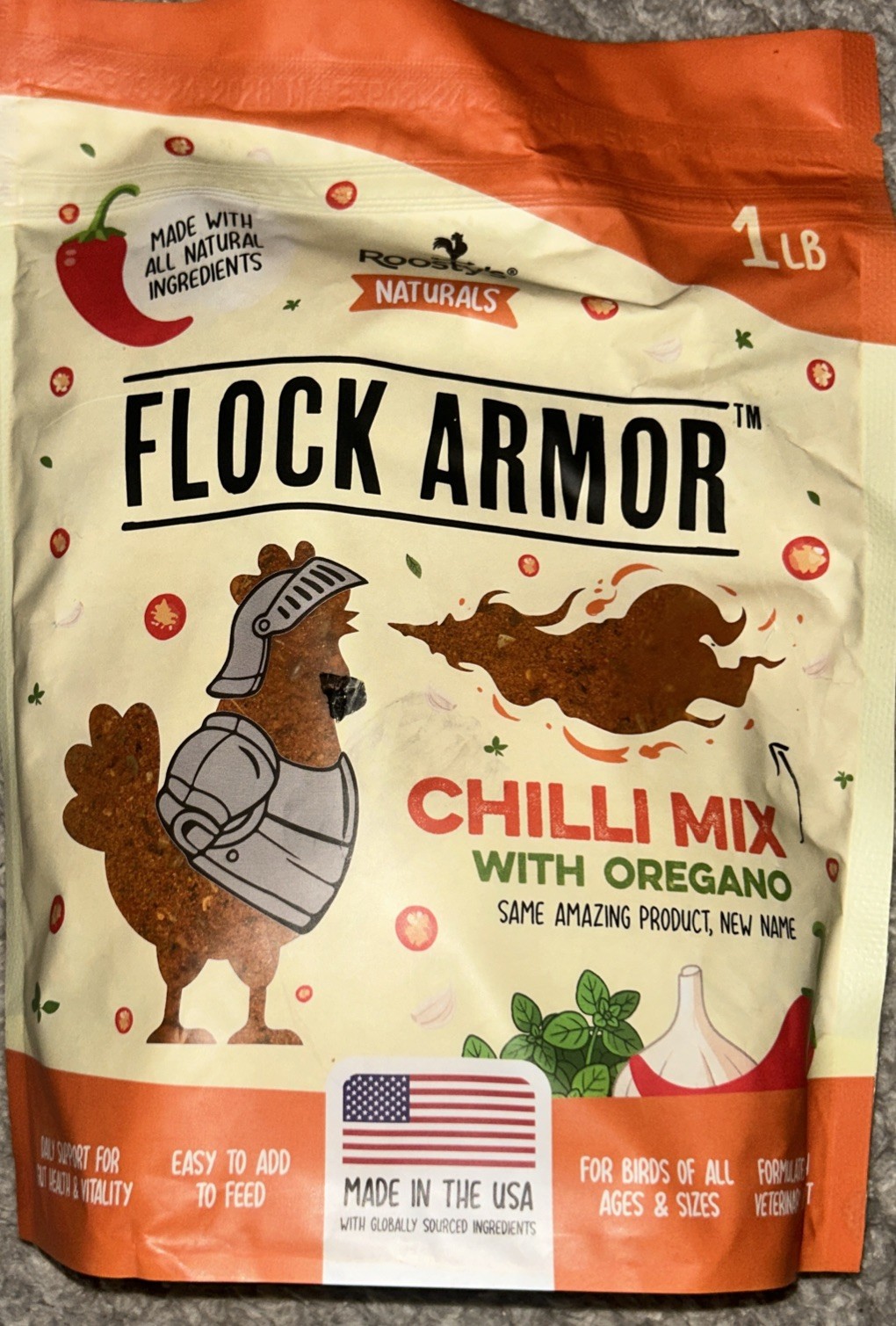 Roosty'S Naturals Flock Armor - Chicken De-Wormer Powder - Chili Mix | XL 1LB Po