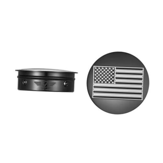 Stainless-Steel Black Contrast Cut Swing Arm Covers American Flag (reversed)