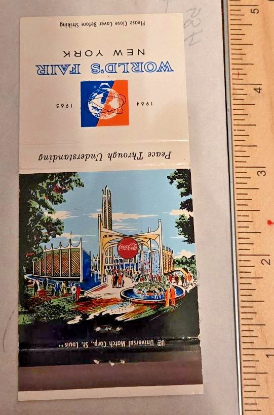 1964 NY WORLD S FAIR COCA COLA PAVILION MATCHBOOK COVER