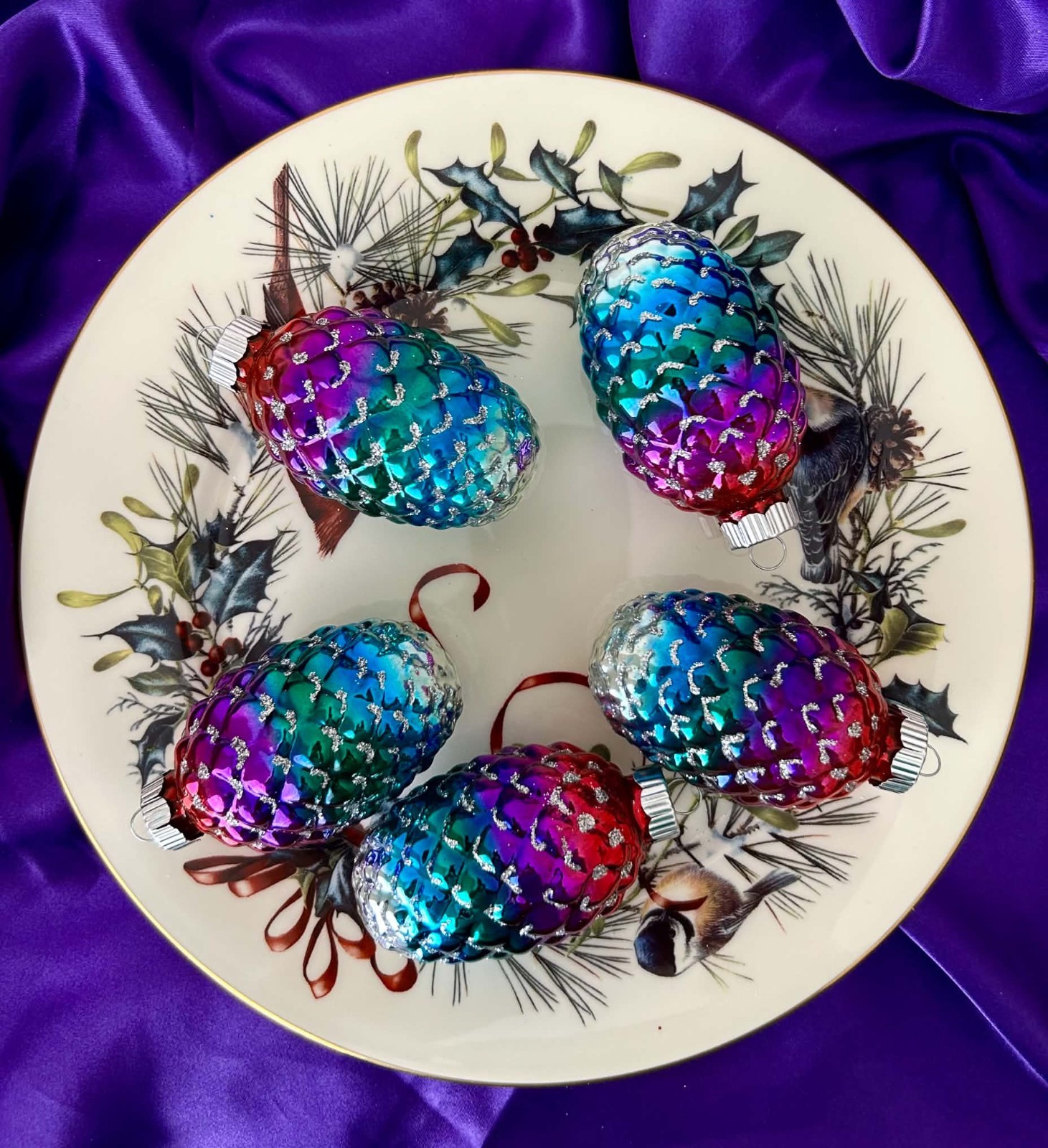 Christopher Radko Shiny Brite POPSICLE DREAM SIGNATURE FLOCKED Ornaments Rare