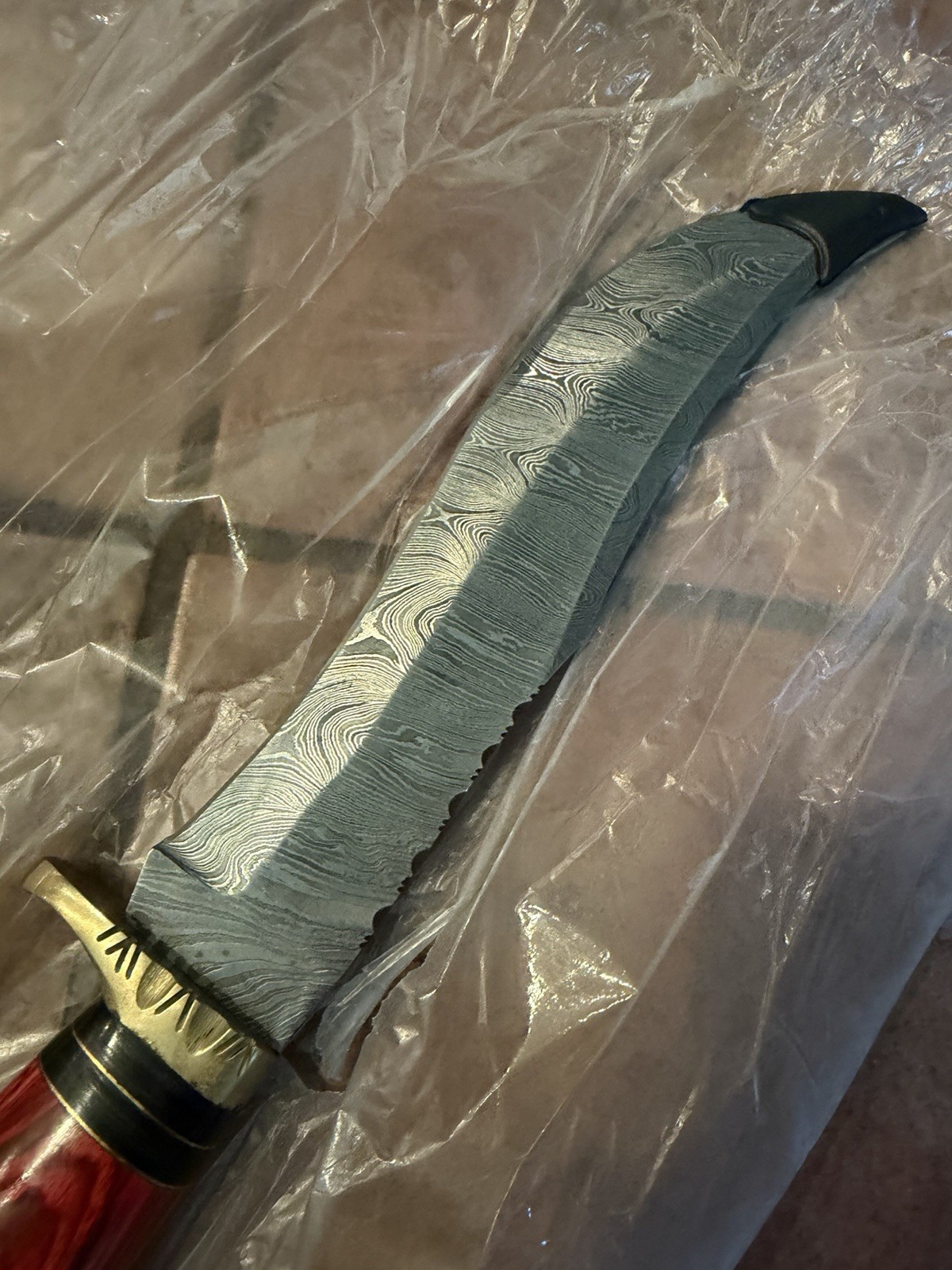 Custom Handmade Damascus Steel 14 Inch Bowie Style Knife Very Sharp