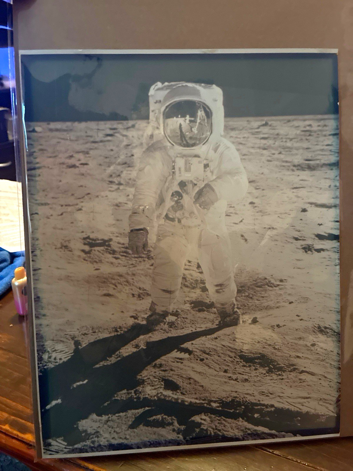 Very rare Vintage 1969 Apollo 11 Visor 11x14 Photo - Buzz Aldrin 