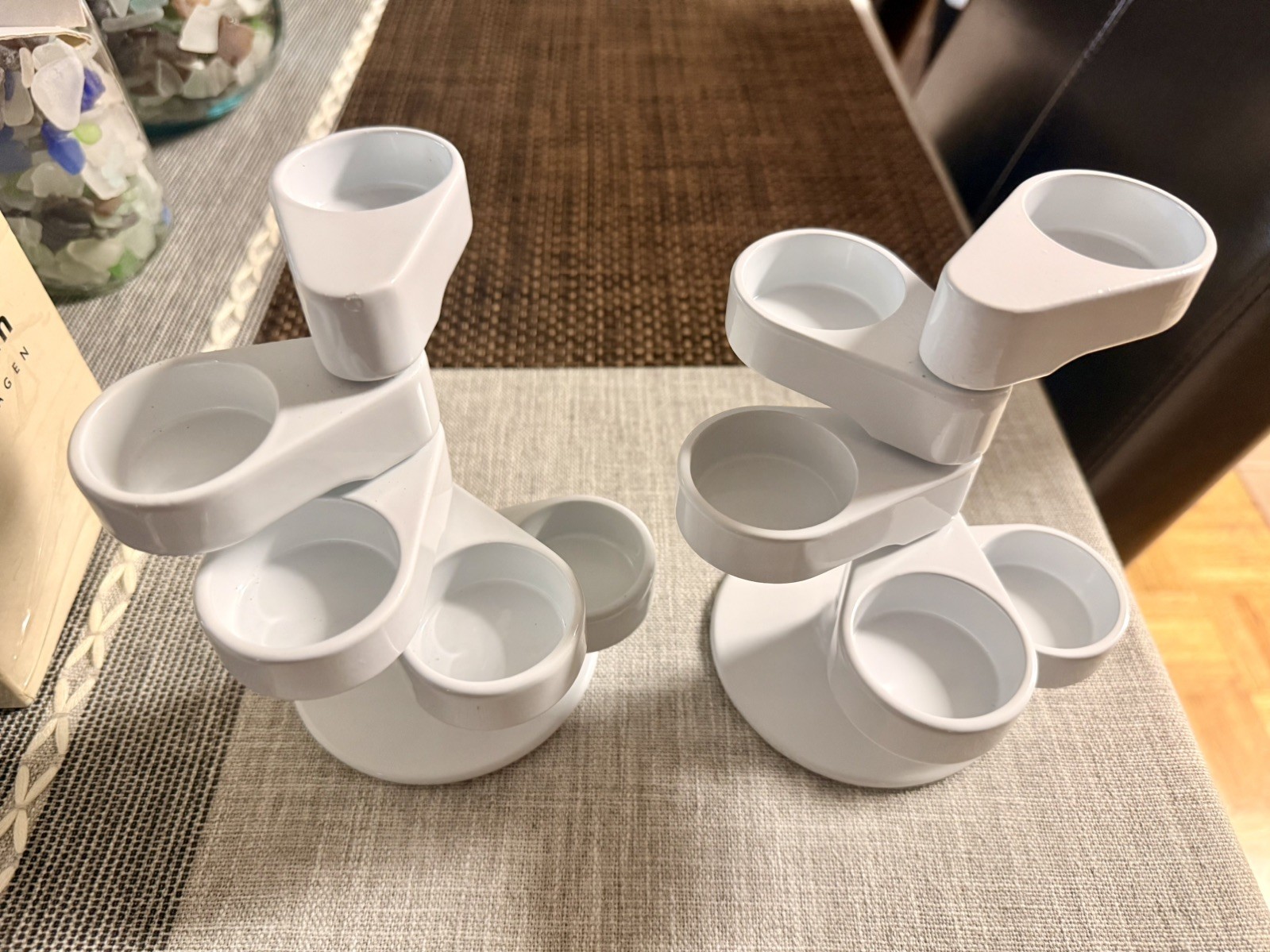 Pair – Normann Copenhagen Light Tower Candle Holders (White) Scandinavian Design