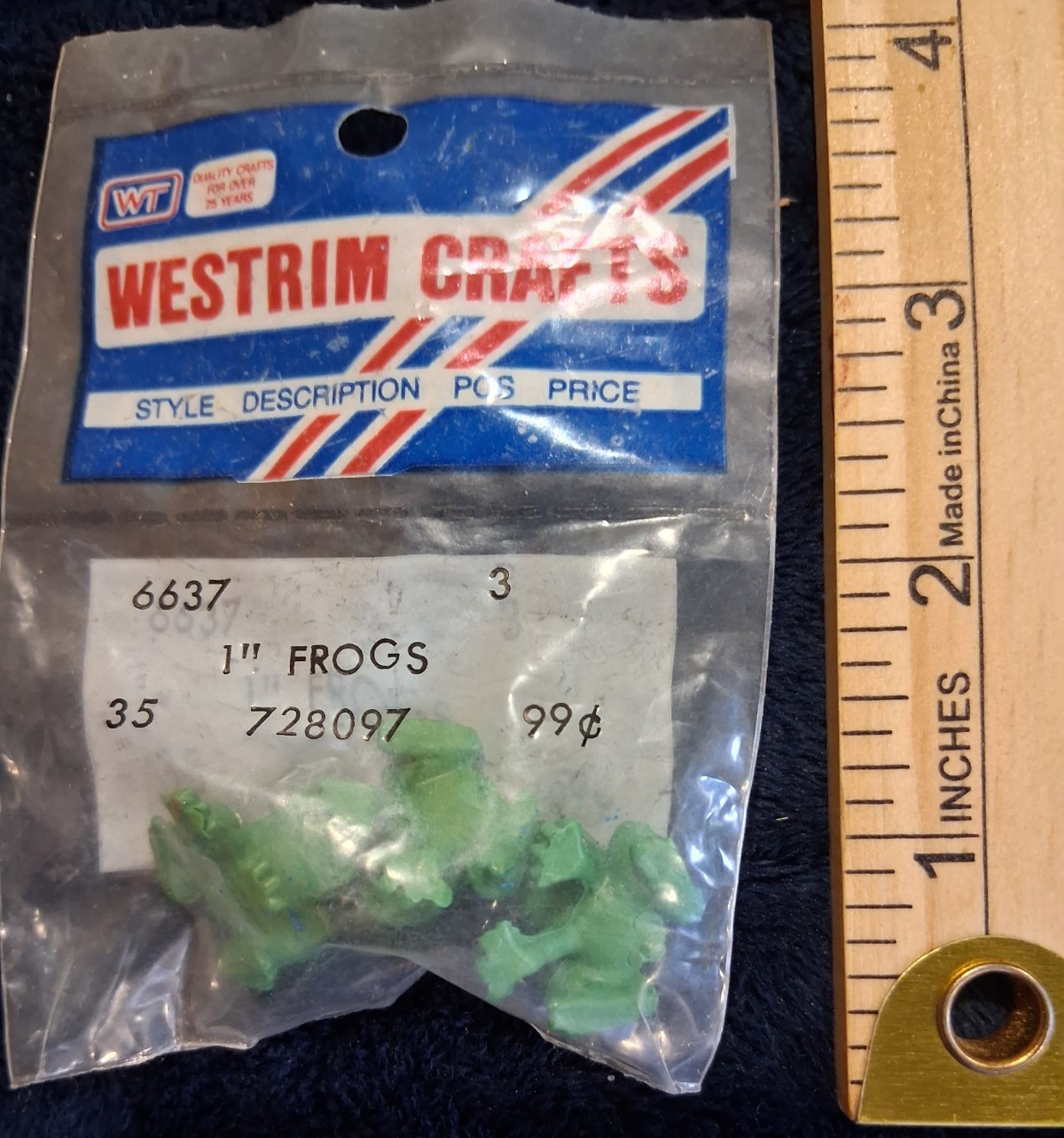 Vintage NIP Westrim Crafts Lot of 3 Miniature Green Frogs - Craft & Miniatures E