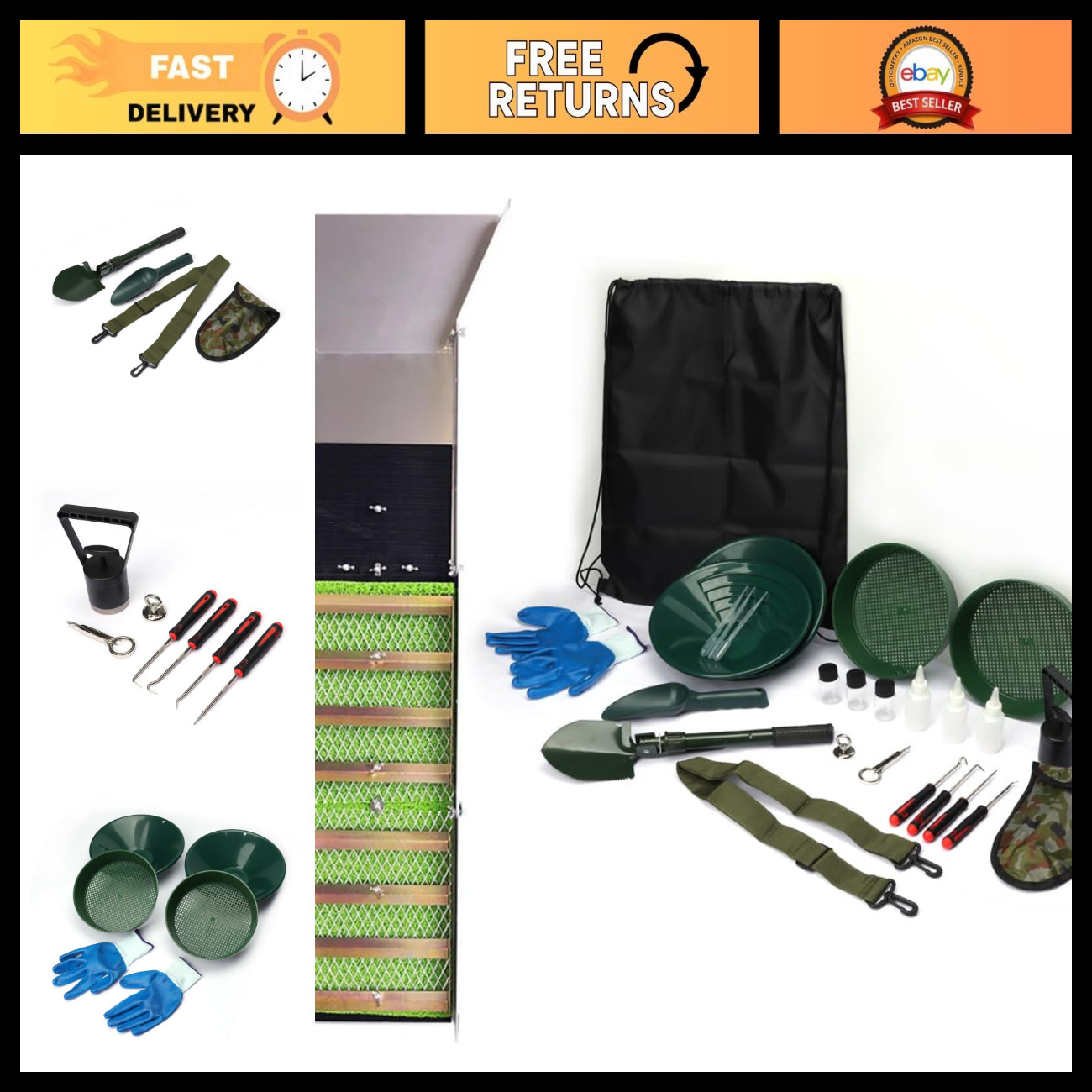 27pcs Gold Panning Kit with 50\