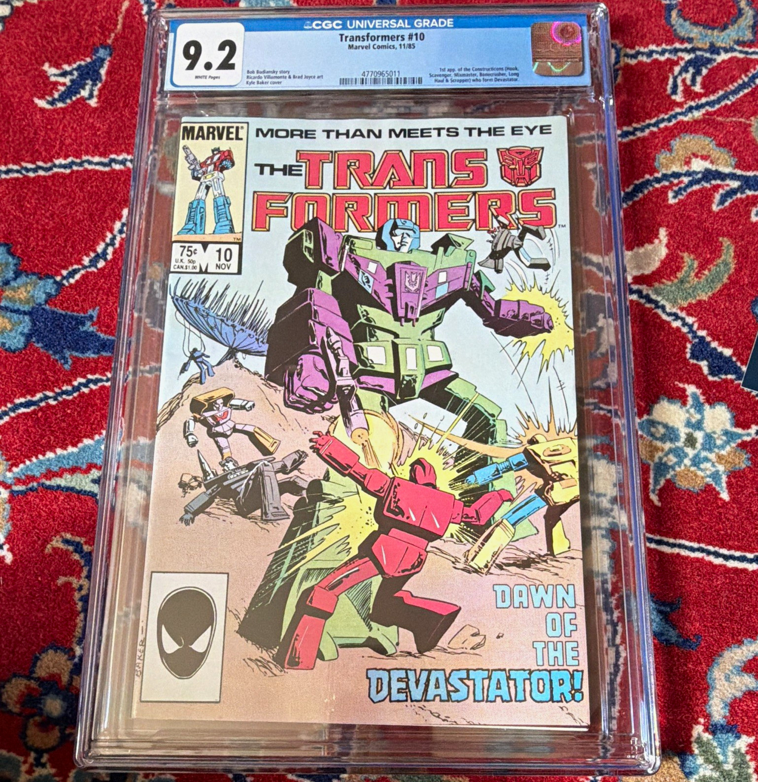 Marvel Comics The Transformers #10 CGC 9.2 (1985) Direct Edition