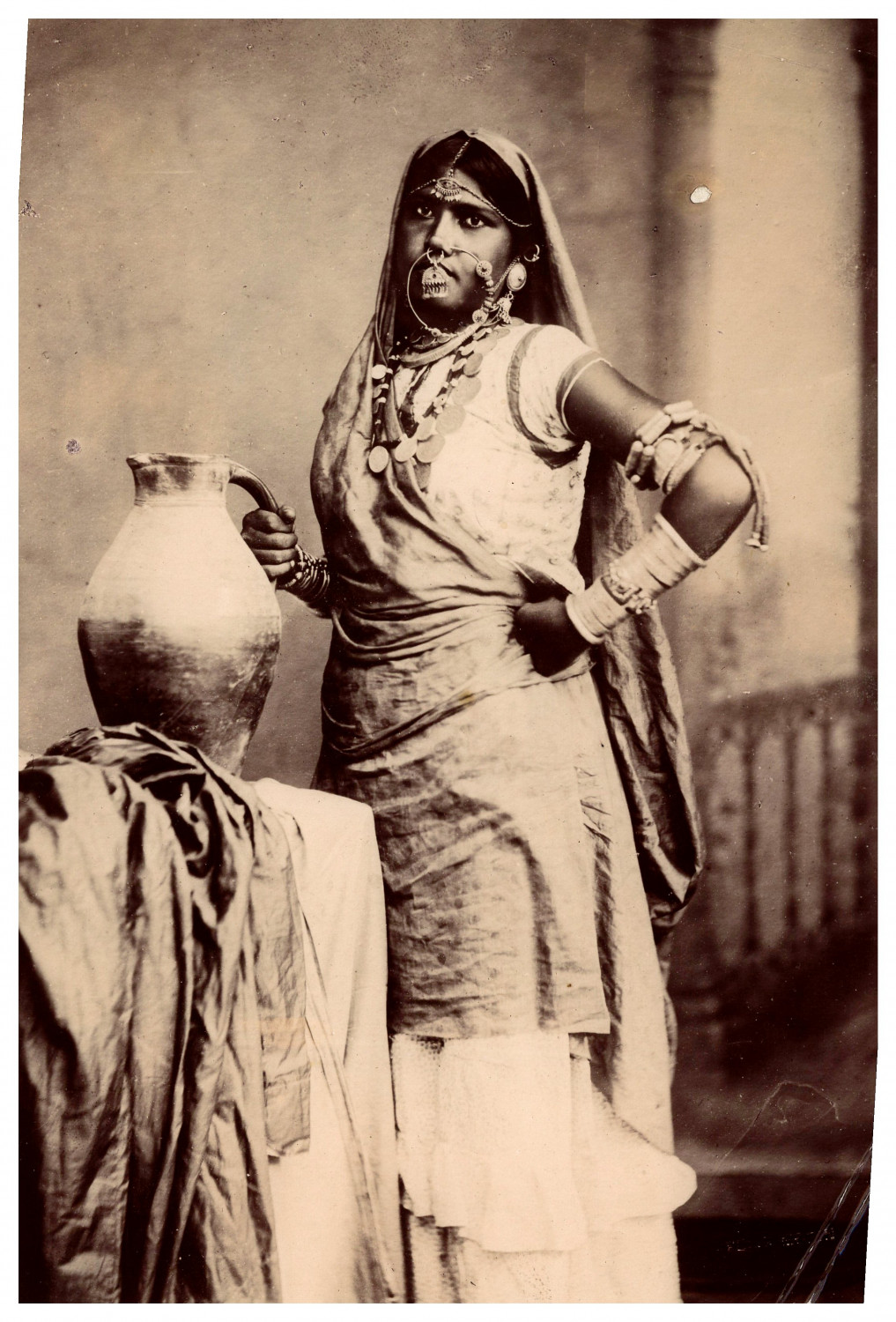 Trinidad and Tobago, Portrait of an East Indian Woman Vintage Albums Print Ti