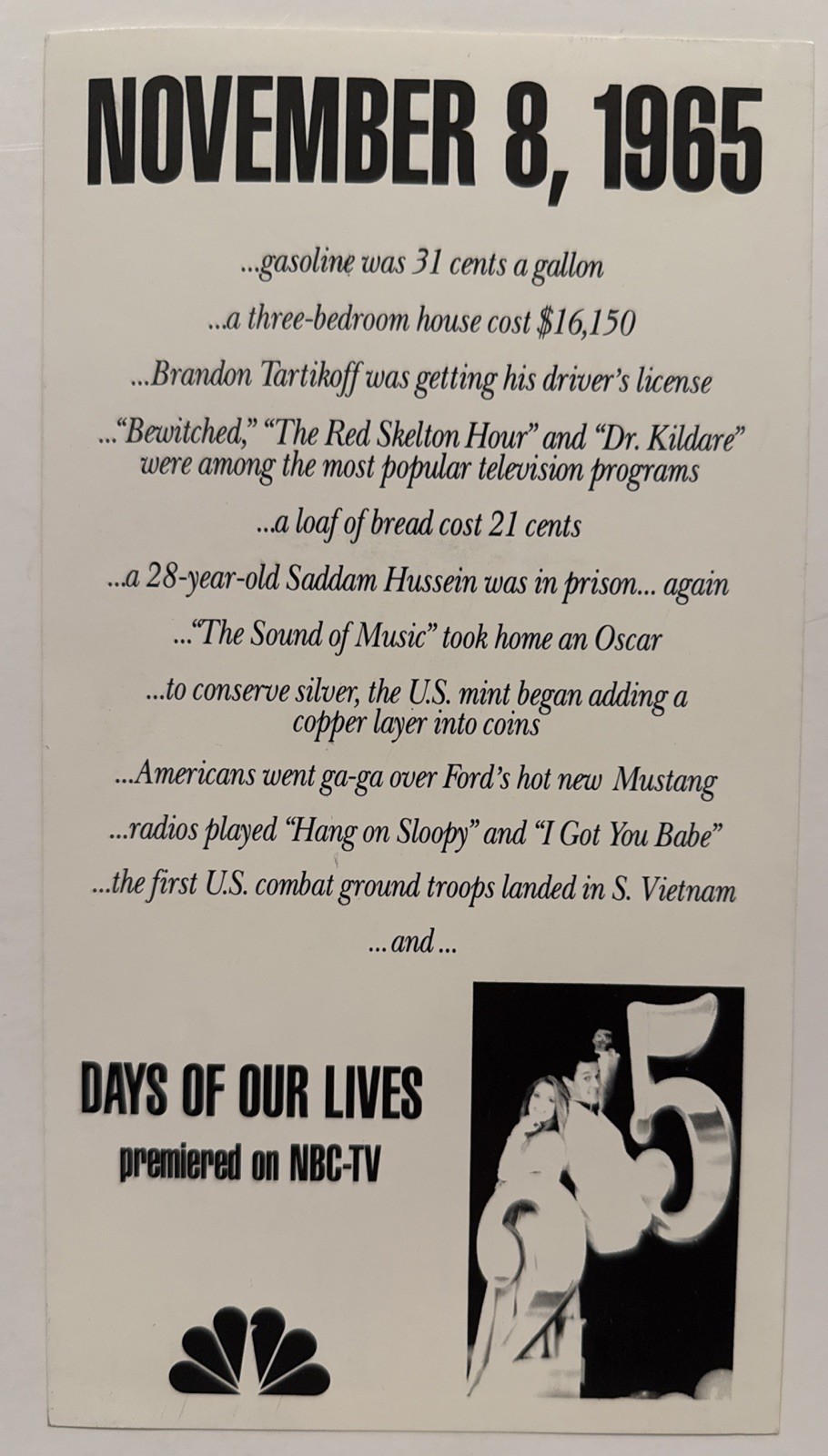 RARE Days of Our Lives 1990 25th Anniversary NBC Press Promo NEW