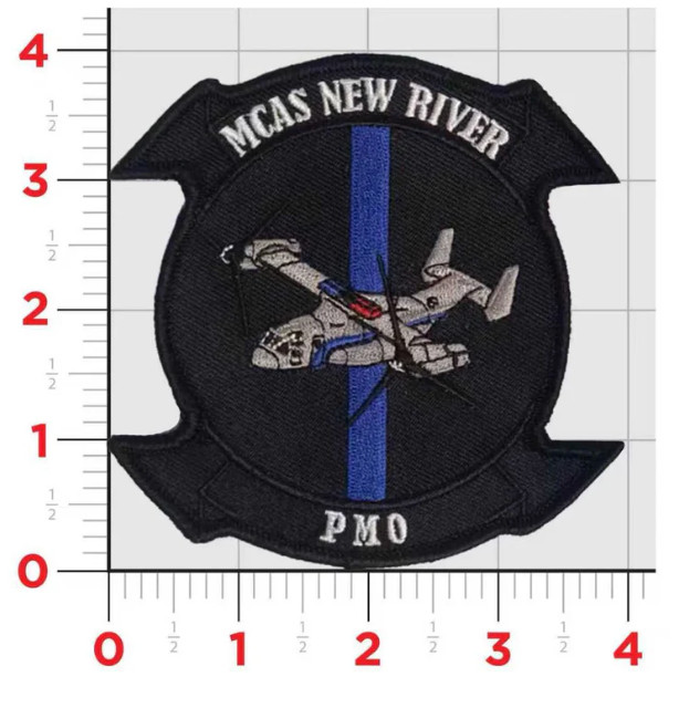 MARINE CORPS MCAS NEW RIVER V-22 PMO EMBROIDERED PATCH HOOK & LOOP