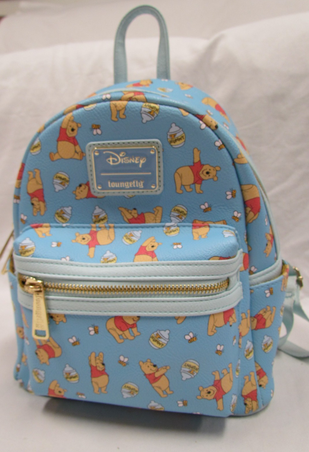 Loungefly Disney Winnie The Pooh Hunny Pot Bees Light Blue Mini Backpck NWOT