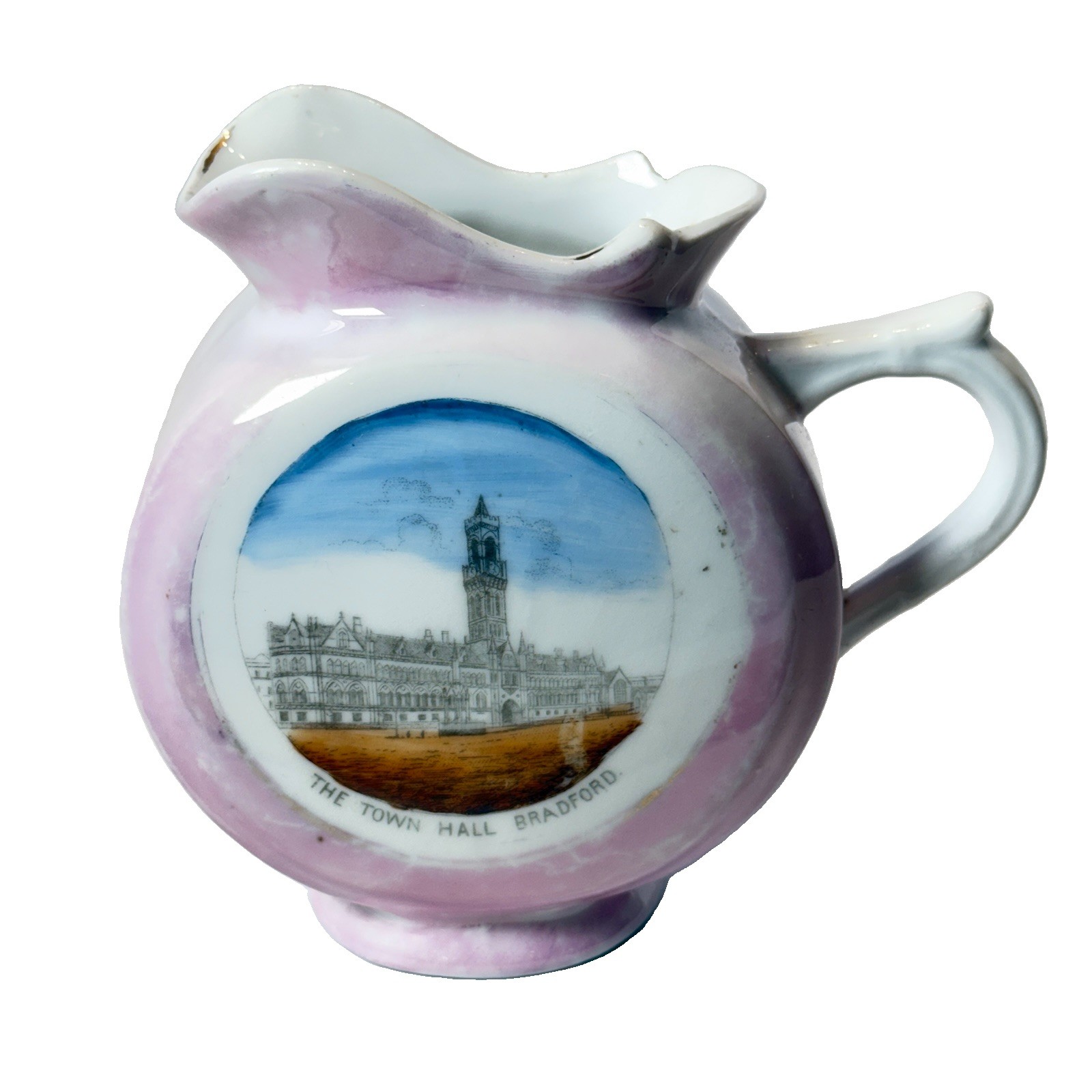 THE TOWN HALL - BRADFORD - ENGLAND Souvenir CHINA PORCELAIN PITCHER CREAMER