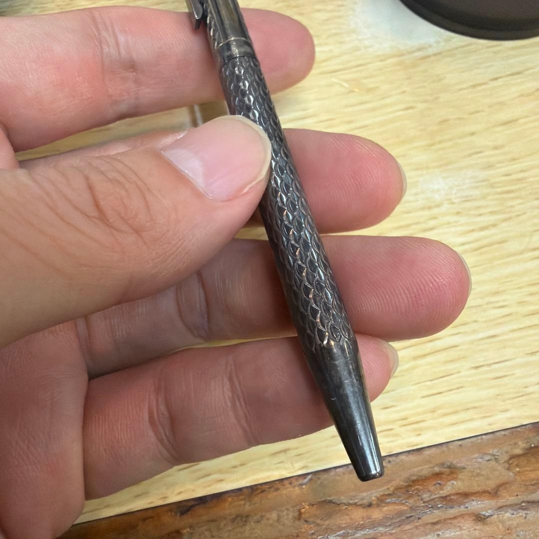 S.T.Dupont Dupont Classic Snake Ballpoint Pen Silver Plate Used