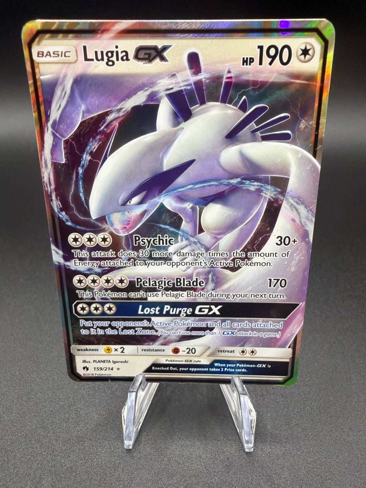 Pokemon TCG Lugia GX 159/214 SM-Lost Thunder Ultra Rare Holo GX Card