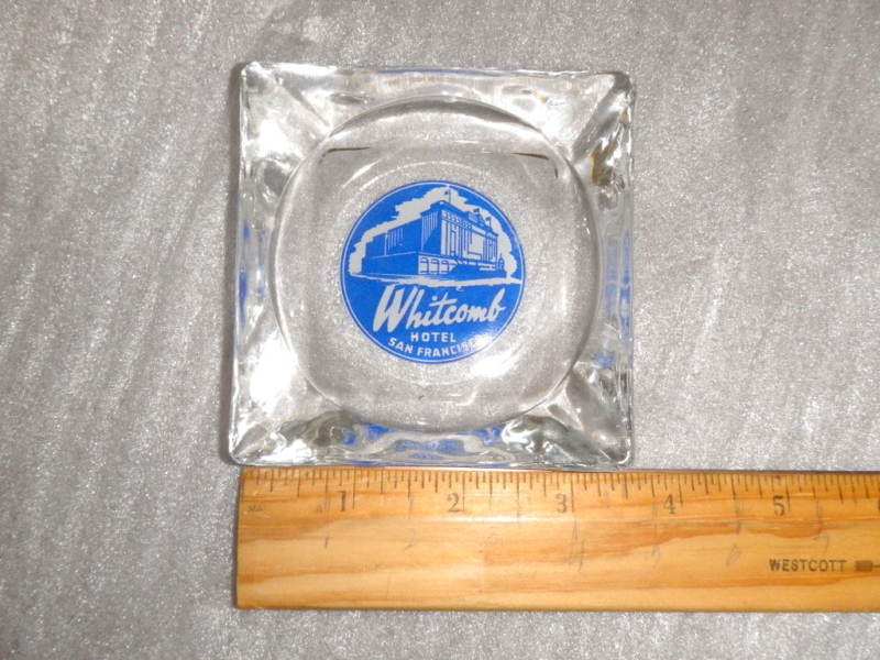 Whitcomb Hotel San Francisco CA Glass Ashtray Nice EUC Square