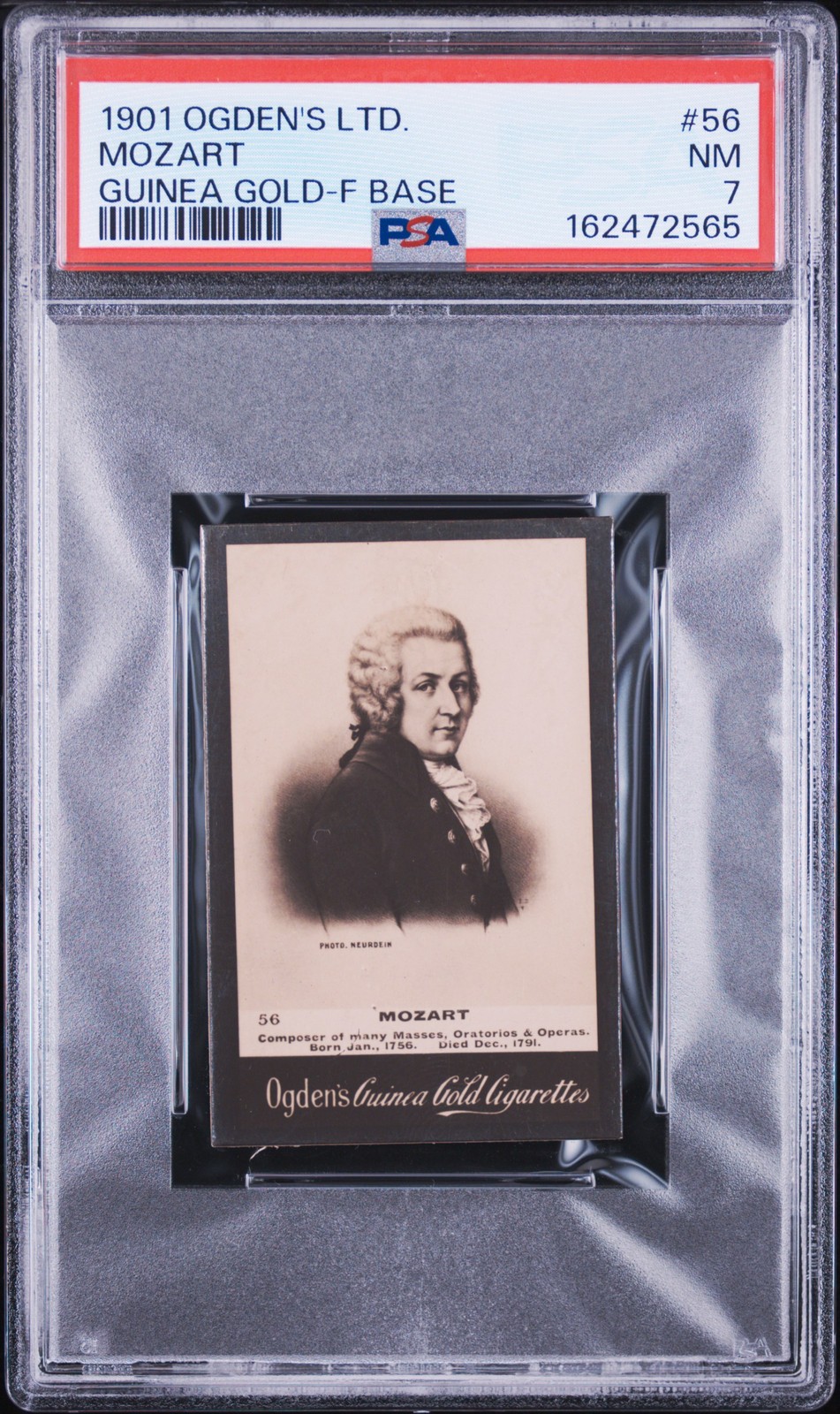 1901 OGDEN'S LTD. GUINEA GOLD F BASE #56 MOZART PSA 7