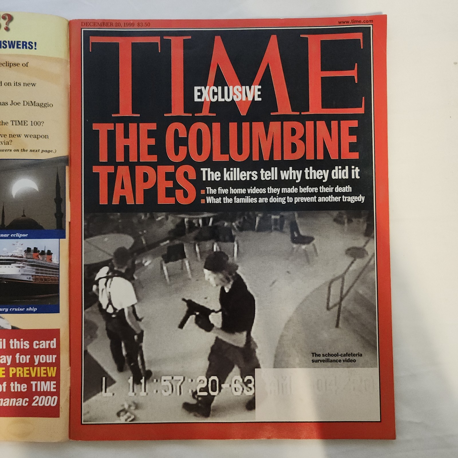 TIME Magazine The Columbine Tapes Issue December 20 1999 Vintage EUC Rare 90s