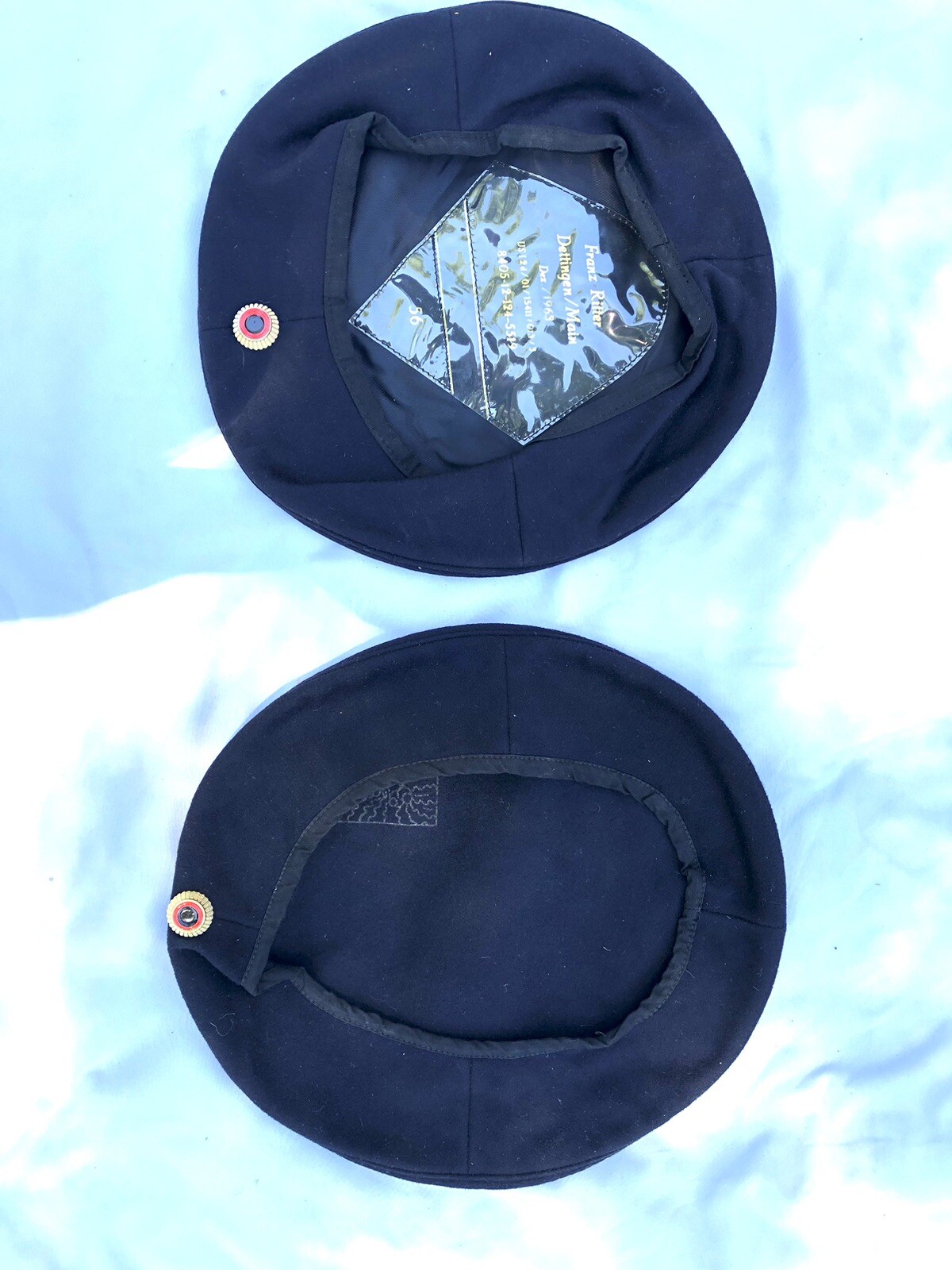 2 Post- World War II German Military Hats Caps, 1 “Franz Ritter” 1963 cap hat