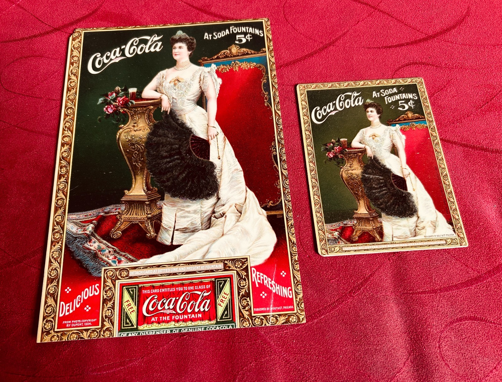 1905 Coca-Cola Lillian Nordica Magazine Ad w/Coupon Intact + Advertising Card