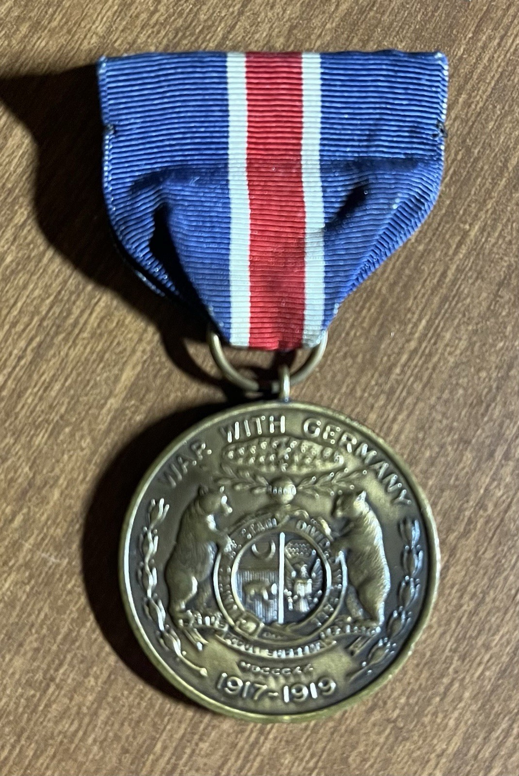 Vintage WW1 Missouri 1917 - 1919 Service Ribbon / Medal National Guard