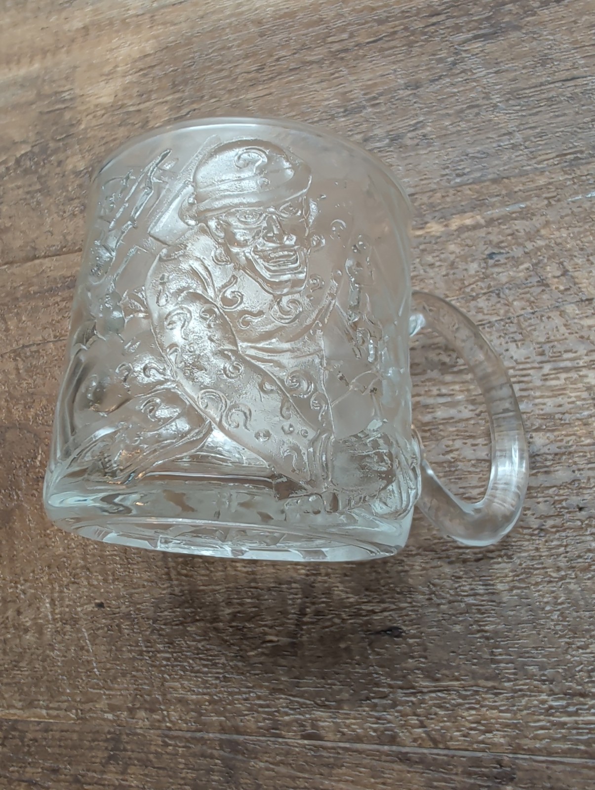 1995 Batman Forever McDonald\'s The Riddler Glass Cup Mug Embossed DC Comics 