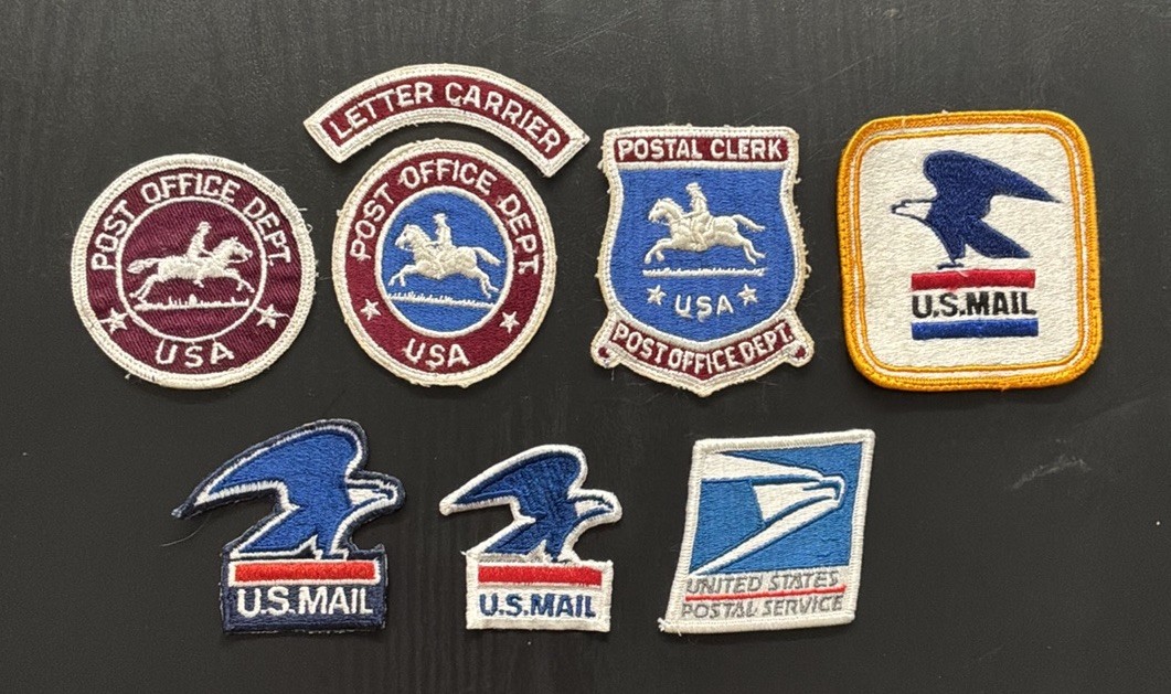 LOT OF VINTAGE POSTAL SERVICE MAIL POST OFFICE UNIFORM PATCHES USPS