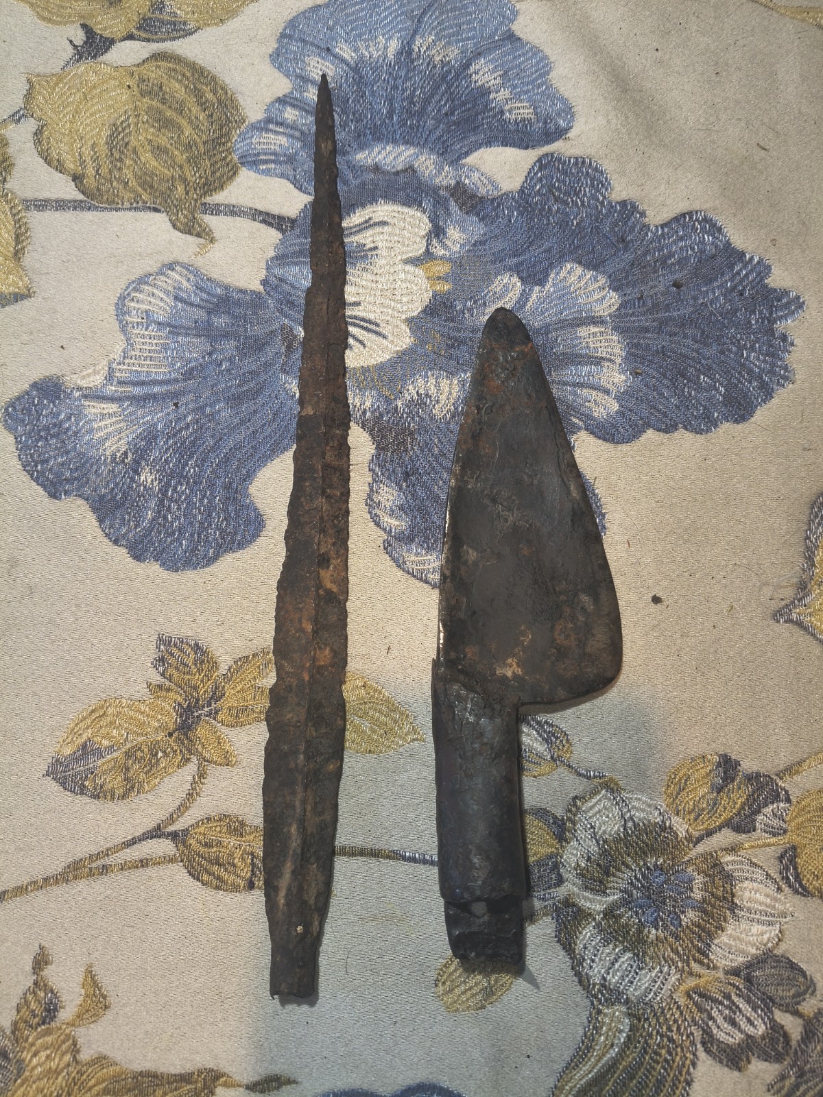 antique original Viking Or Medieval Spear Head Lance Original Two Artefacts 