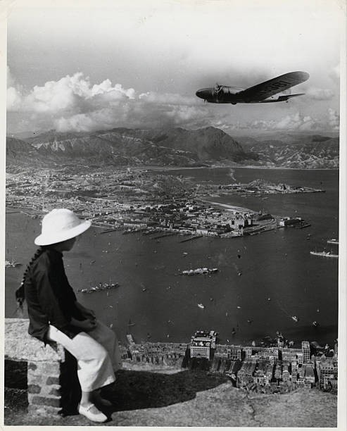 China General view of Hong Kong Harbor Historic Old Photo