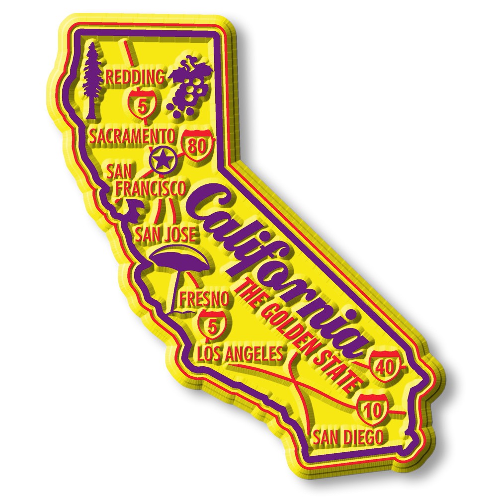 California Premium State Magnet by Classic Magnets, 2.6\