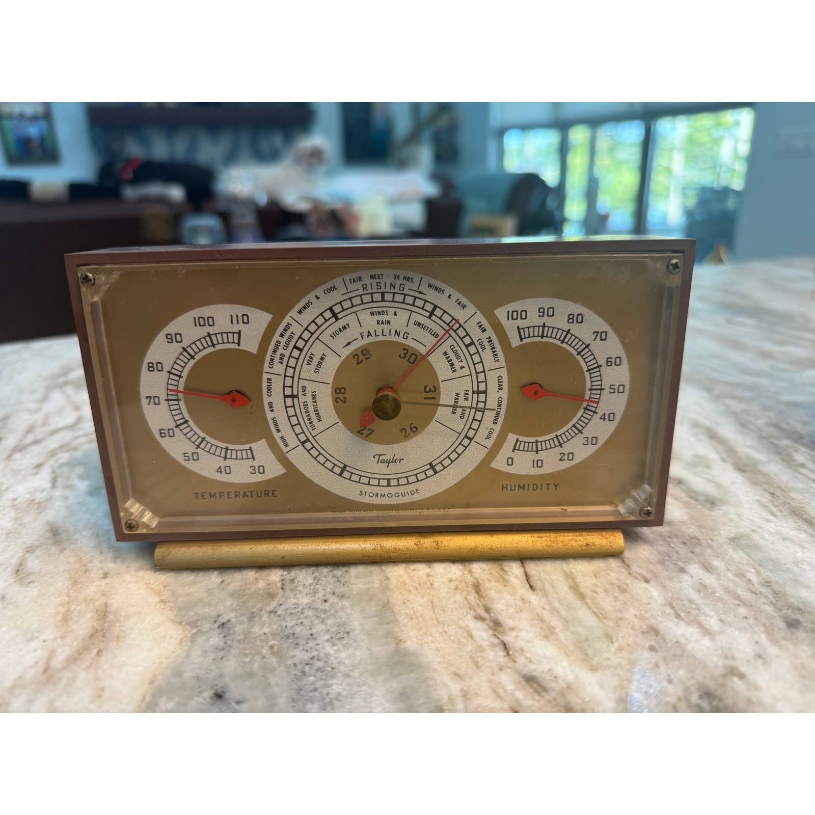 Vintage Taylor Stormoguide Barometer Temperature Humidity Desktop Station