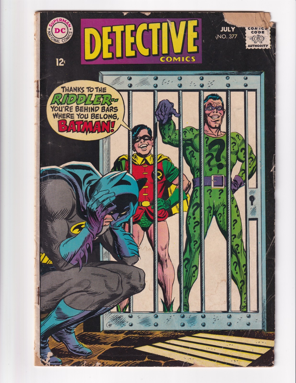 DETECTIVE COMICS 377 GOOD DC BATMAN ROBIN RIDDLER COVER/STORY (1968)